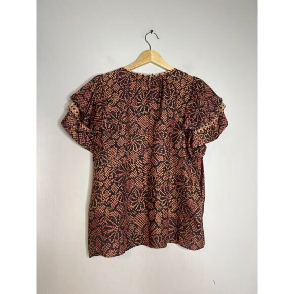 NEW Ulla Johnson Josefine Silk Layered Sleeves Top Women's Pink Thistle Size: 4 - Picture 6 of 7